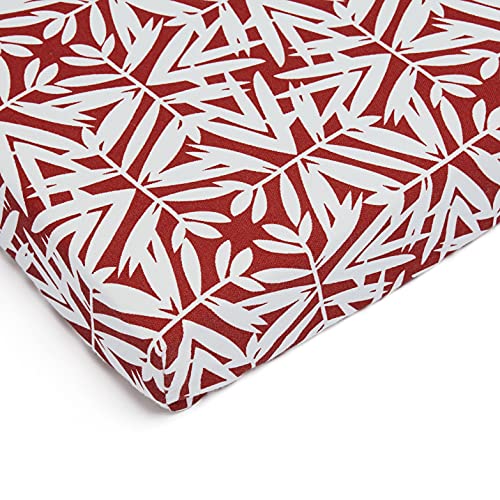 Amazon Basics Outdoor Patio Bench Cushion 45 x 18 x 3 Inches, Red Bamboo Leaf view 2