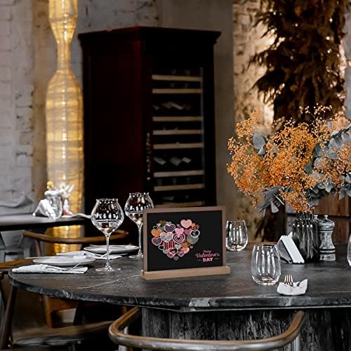 heavenlife 2 in 1 Small Chalk Boards, 6 Pack Double Side Chalkboard Signs with Stand for Tables, 23 x 16 x 0.5cm Hanging Wood Kitchen Blackboard Notice Board Billboard for Walls, Outdoor (301-10815)