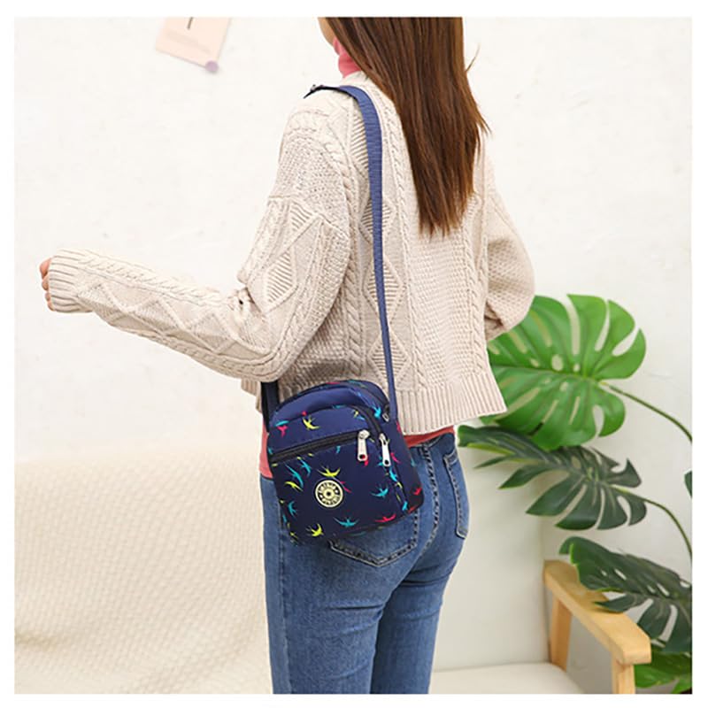 New Nylon Floral Multi-Pocket One Strap Shoulder Crossbody Purse Bags for Women Travel4