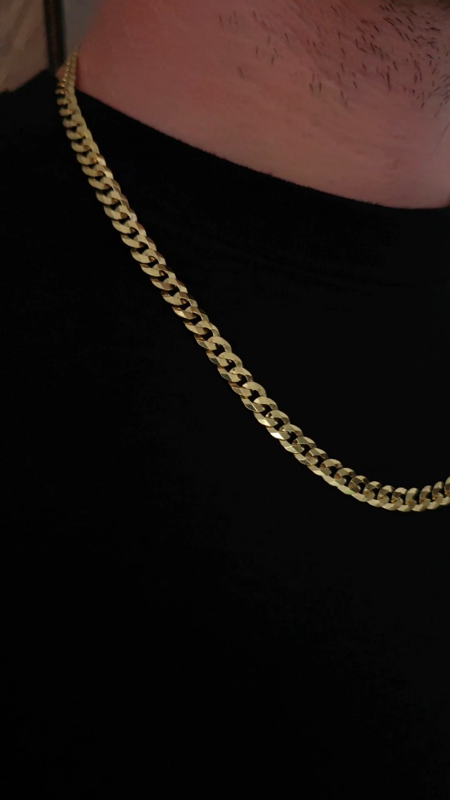 Amar Luxury Königskette Für Herren – 14k Gold Vergoldet Auf 925 Sterlingsilber, 4,5 Mm Breit, 60 Cm Länge