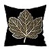 Produktbild Xmiral Kissenhüllen Bettkissenbezug Polyester Gold Pflanze Drucken schwarz Zierkissenbezüge 45cmx45cm Quadratischer Kissenbezüge(AJ)