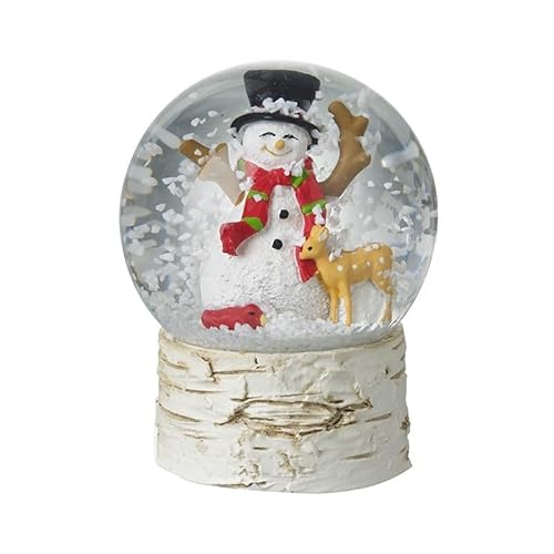 Heaven Sends Red Christmas Mini 5Cm Snowglobe With Snowman & Reindeer