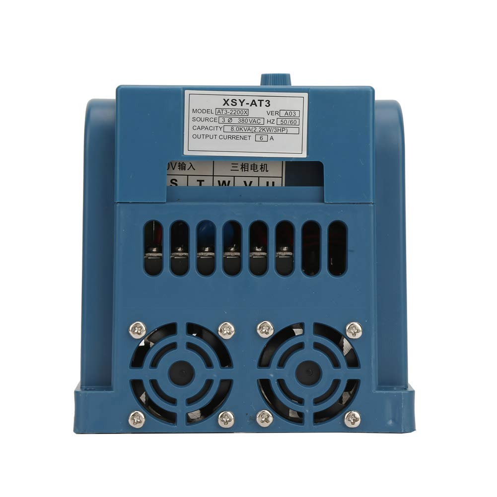 Convertidor de Frecuencia VFD, Inversor de Corriente Trifásica 380VAC 6A 2.2KW, Controlador de Velocidad Monofásico para Motores