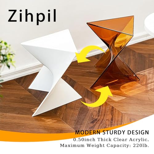 Table d'appoint géométrique en acrylique pour petits espaces et salons encombrés