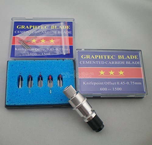Graphtec 1Pcs Blade Holder + 10 Pcs Blades for CB09 Vinyl Cutter Plotter 5x30°+5x45°