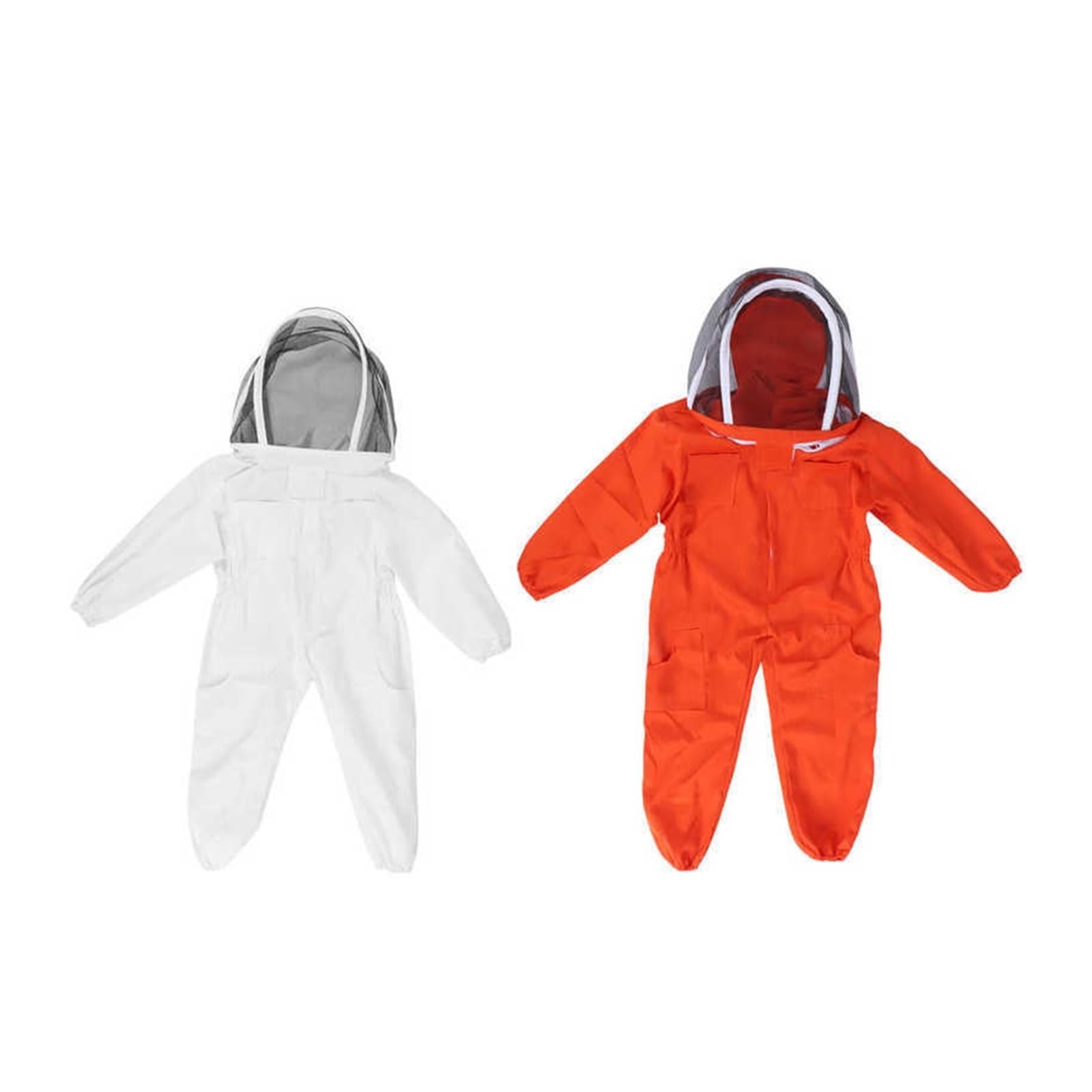 Imkeranzug, Kinder Bienenanzug Imker Einteilir Anti-Bienen-Imkereianzug mit Schleierhaube Kinder Kinder Bienenzucht-Schutzkleidung(Orange,L)