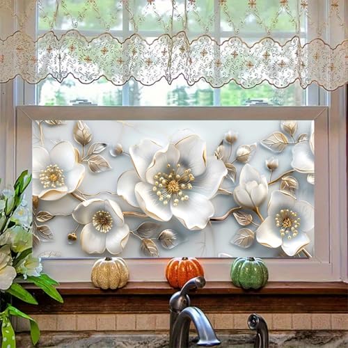 Película decorativa para ventana flores 39.3x17.7 pulgadas miniatura 6