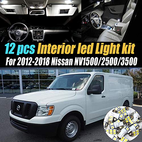 Kit de 12 luces LED blancas 6000K para interior de auto miniatura 1