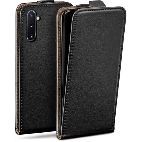 Housse à clapet Samsung Note10 MoEx en simili cuir noir protection intégrale