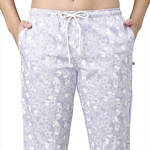 Image of Enamor Mid Rise Full Length Adjustable Drawstring Hangout Pant for Women - Relaxed Fit, Combed Cotton - E4A5