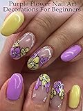 Purple Flower Nail Art Decorations For Beginners