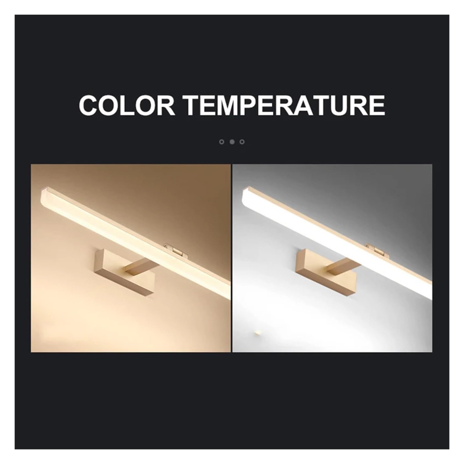 Luz LED para cuadros Lámpara de pared for baño con luz LED for espejo, luces for espejo, gabinetes de baño de 40cm y 50cm for aplique de imagen, maquillaje impermeable for el hogar, 12W Luz de pintura