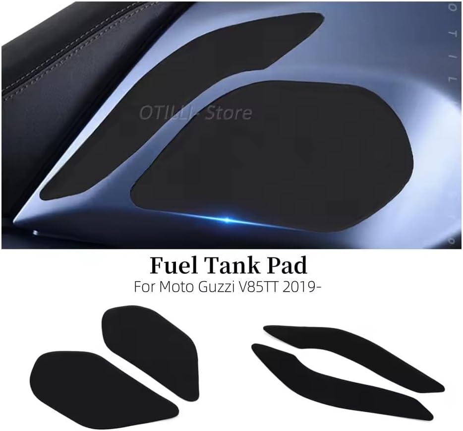 New for Moto Guzzi V85TT V85 TT 2019- Motorcycle Fuel Tank Pad Anti Slip Protector Stickers Knee Grip Side Decals Kit (AB)