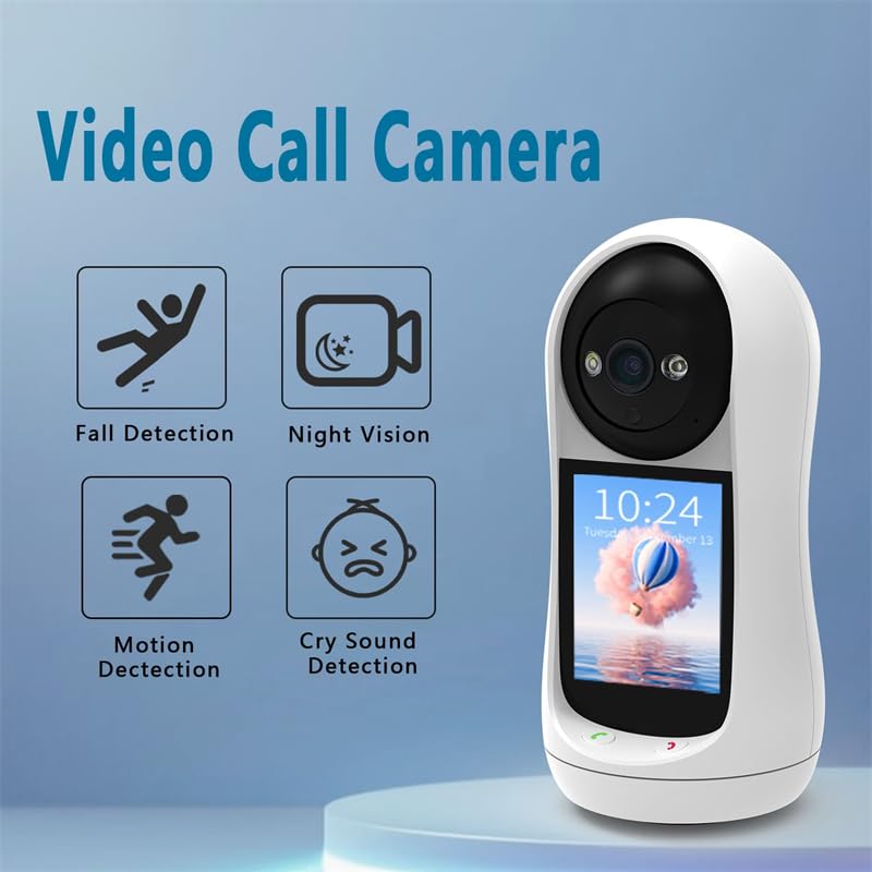 Dkian V380 Pro WiFi Baby Monitor Camera with 1080P HD Video, 355° Pan Tilt, Two-Way Audio & Video Calling, Night Vision,Cloud Storage, Indoor Nursery Security Camera