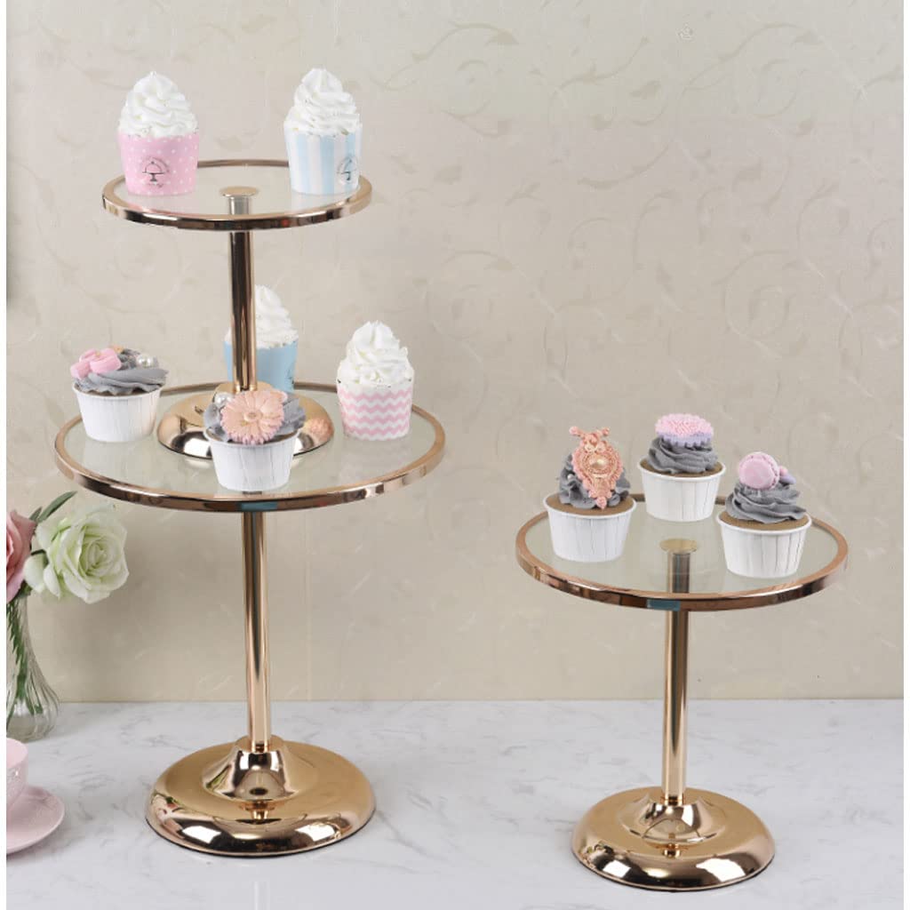 Ronde taartstandaard voor desserttafel Gegalvaniseerde gouden dessertstandaard Metalen cupcake-voetstukhouder voor gebaksnoep Display Plate Event