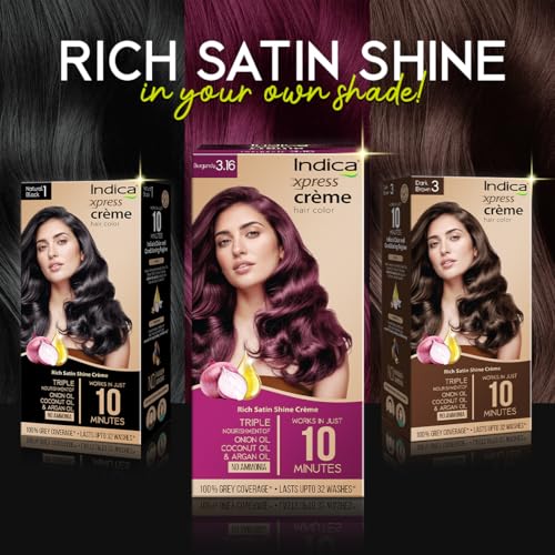 Image of Indica Xpress Creme Hair Color Dark Brown | Grey Coverage | Gloves Included | 135ml