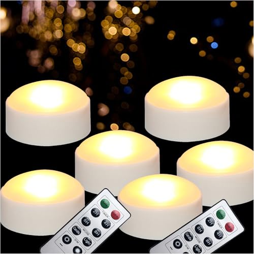 Image of Halloween LED Pumpkin Lights with Remote and Timer, Battery Operated Jack-O-Lantern, Bright Flickering Flameless Candles for Pumpkin Decor, Halloween Party Decorations, White, 6 Pack