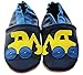 ENGEL + PIRATEN Krabbelschuhe MARKENQUALITÄT - VIELE Modelle bis 4 Jahre Babyschuhe Leder Lauflernschuhe Lederpuschen (2-3 Jahre(Gr.24/25), Bagger Blau)