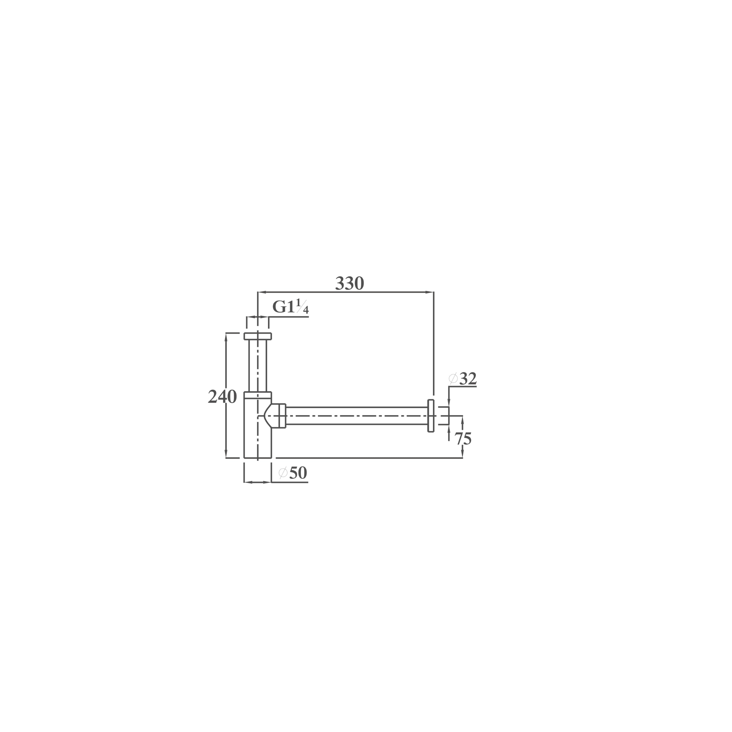 Flaschensiphon AquaUno G1 1/4 für Waschbecken, Rund Gold