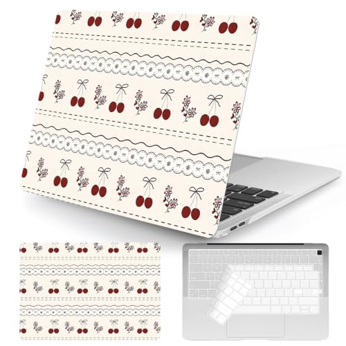 Carcasa MacBook Air 13 M1 beige diseño alta calidad flores cerezas