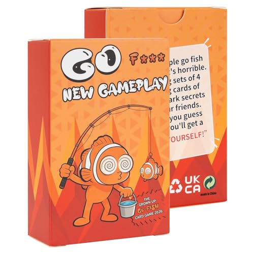 KINFERTE for Go Fish Yourself Card Game - 2026 Hilarious Fish-Themed Party Game for Adults Interactive Fun for 2+ Players Perfect Gag Gift for Friends & Family Game Night