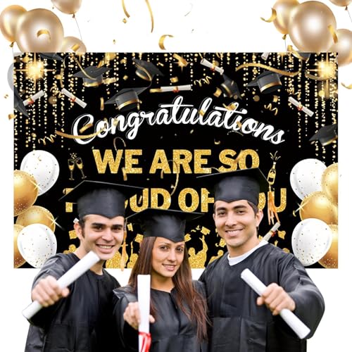 Fondo de Graduación 2025 - Cartel Promoción 2025 | Banner Fotográfico De Felicitaciones para Fiestas, Decoración De Pared para Exteriores Y Jardín