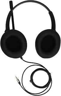 Computer Headset, Long Headphone Cable Telephone Headset 3.5mm Plug Binaural Noise Cancelling Clear Sound for Home