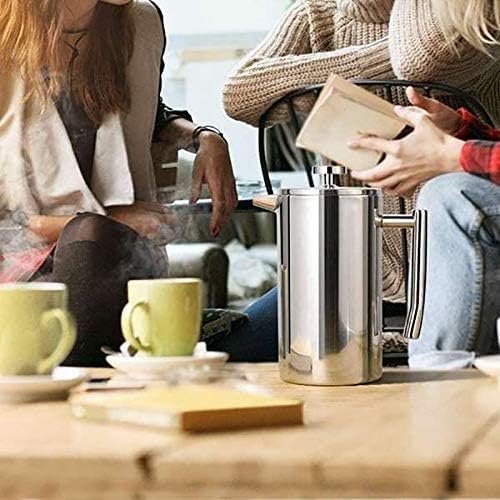 Stainless Steel Coffee & Tea Maker, Makes 8 Cups - Portable Thermal Coffee Makers For Home, Camping, Traveling(1L)