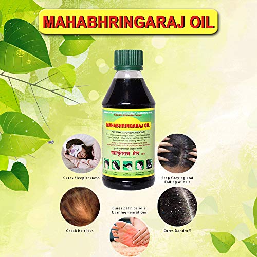 Mahabhringraj Oil 2 Bottles of 200 ml ea, Scalp Massaging Oil Ramakrishna Pharma Brand - Ayurvedic Medicine - Image 3