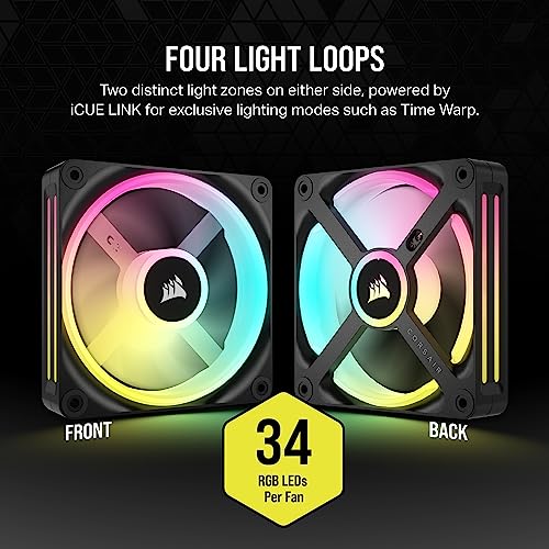 Image of Corsair iCUE Link QX120 RGB 120mm Magnetic Dome RGB Single Fan - Black, Single (120mm) (Pack of 10)