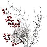 winterdeko aussen Kunstblumen Seidenblumen Strauß Naturgetreu Grabschmuck Grabblumen Witterungsbeständig Dekoration