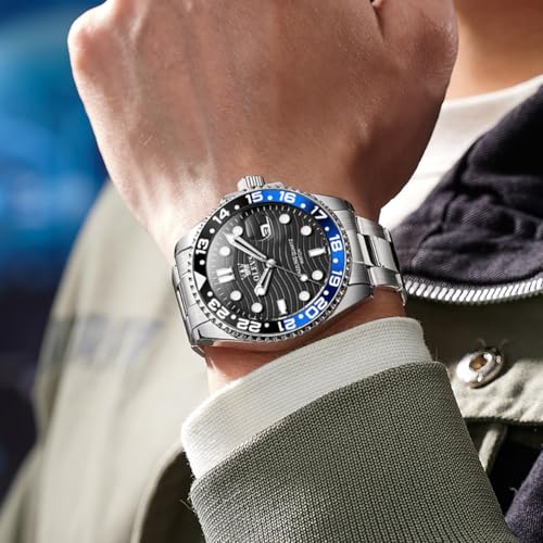 Image of OLEVS Multifunctional Chronograph Calendar Watch for Man Diamond Analog Moon Phases Wrist Watches Stainless Steel Waterproof Luminous Mens Watch