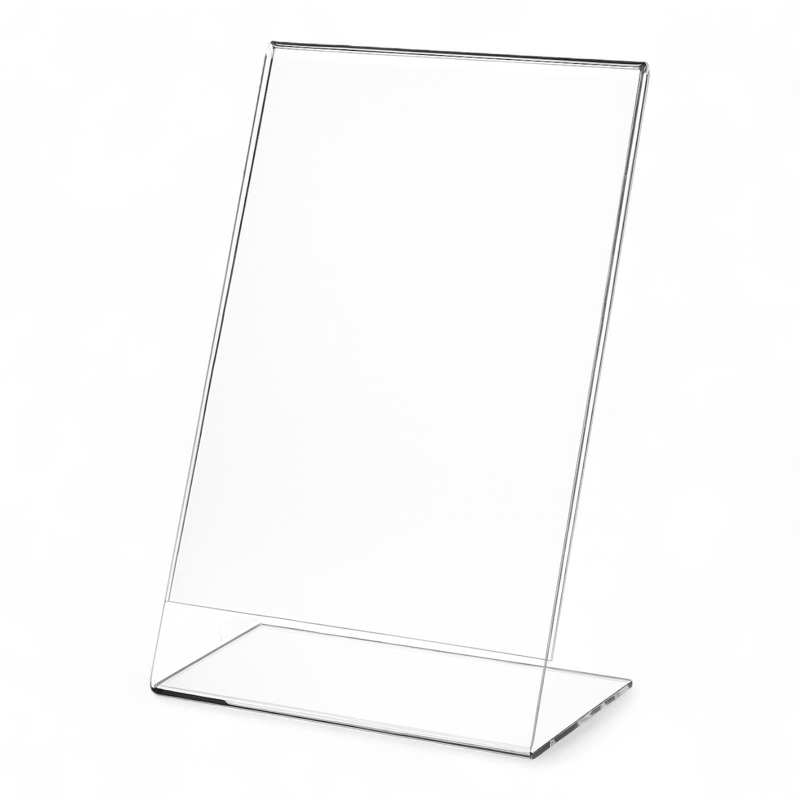Shoplines Supplies Clear Acrylic Poster Holder Display Stand – Perspex Lean Back Sign Holder–Plastic Display Frame for Menus, Leaflets, Signs & Notices