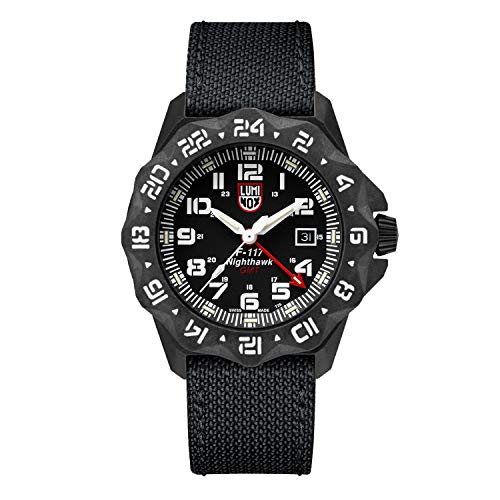 Luminox F-117 Nighthawk XA.6441 Mens Watch 44mm - Military Watch in Black Date Function Second Time Zone 200m Water Resistant Sapphire Glass