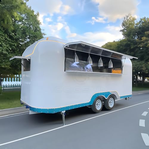 COGSUN Mirror Food Trailer, Concession Food Trucks for Sale, Mobile Mirror Food Truck Trailer with Concession Window, Ideal for Food Truck Accessories, Camping Trailer & Enclosed Trailer