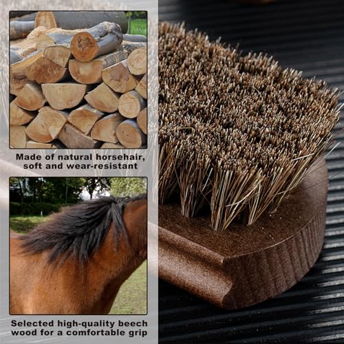 1pcs Schuhbürste aus Rosshaar,Glanzbürste,Schuhbürste Leder,Rosshaarbürste,Schuhputzbürsten,Pferdehaarbürste Holzgriff,für Schuhpolierbürste Schuhpflege Polieren