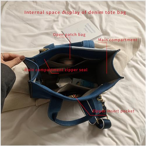 Image of GLOD JORLEE Tote Bags for Women,Top-handle bags,Jeans Purses,Denim Hobo Shoulder Handbag for Travel,Shopping,Work