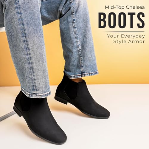 Image of STANPHORD Men Glossy Chelsea Ankle Boots | PU Slip-On Block Heel | Casual Party Office Outdoor Wear (TPSG 9536)