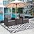 LDAILY Patio Furniture Set, 3 Pieces PE Rattan Wicker Patio Sofa Chairs with Washable Cushion & Glass Table, Outdoor Furniture Conversation Sets for Porch, Balcony, Garden, Poolside (Grey)