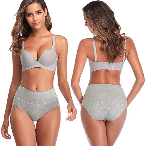 Image of Womens Underwear,Cotton Mid Waist No Muffin Top Full Coverage Brief Ladies Panties Lingerie Undergarments for Women Multipack
