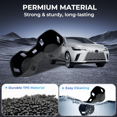 Image of Cup Holder Inserts for Lexus RX 2026 2025 2024 2023, Interior Accessories TPE Cup Holder for Lexus RX 350 350h 550h 450h+, Black
