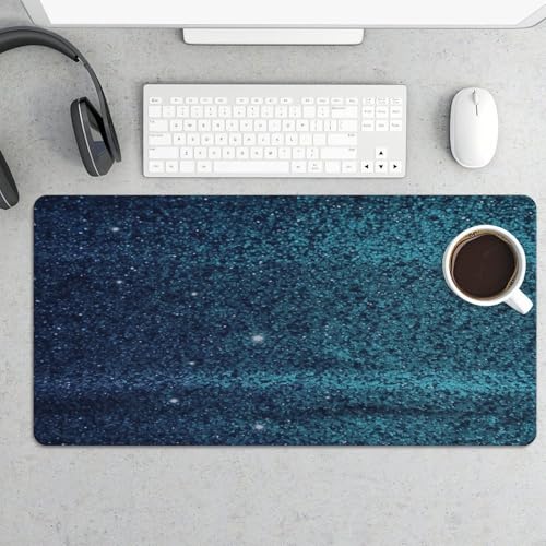 Teal Glitter Pad Grande para Escritorio con Base de Goma miniatura 5