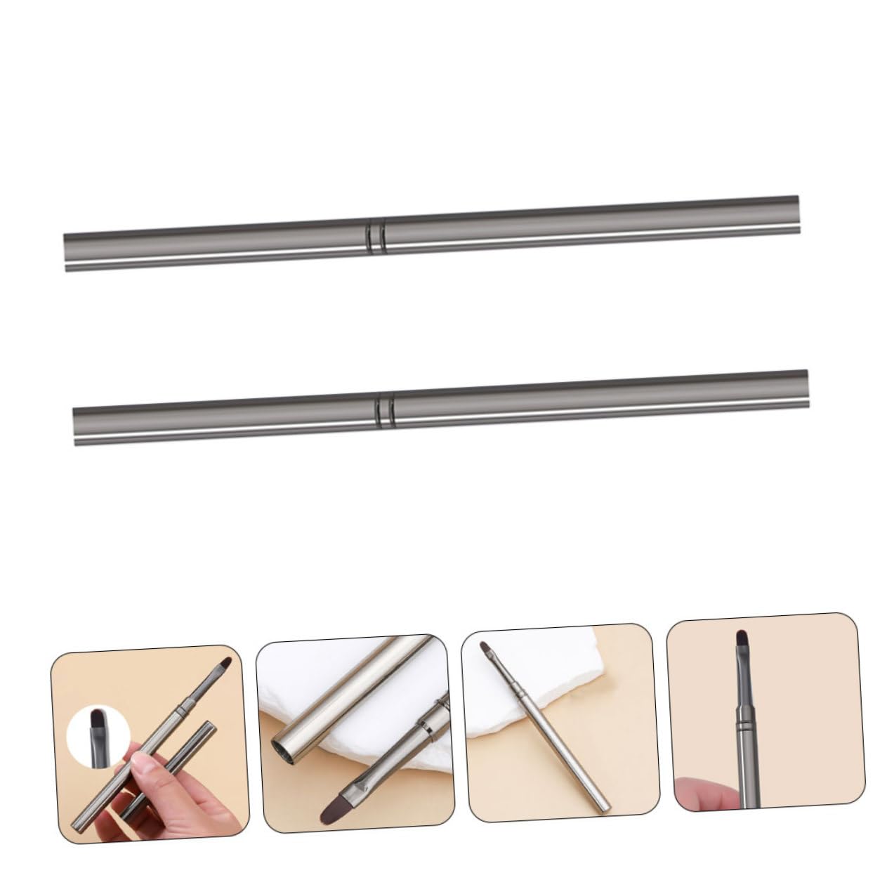 minkissy 5 Set Di Pennelli Per Unghie Per Nail Art Per Unghie Acriliche in Gel Per Manicure Per Nail Art 2 Pezzi*5