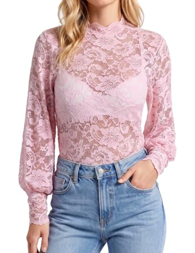 Avidlove Womens Lace Long Sleeve Top Sexy See Thro...