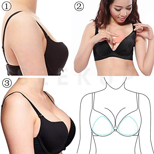 Bra Pad Breast Enhancers, Upgraded Silicone Bra Insert Triangle Waterproof Bra enhancement for Swimsuit Bikini Sport Bra, Skin