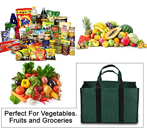 Image of DAHSHA Pack of 2 Heavy Duty Canvas Grocery Bags (Green,41x24x27cm)