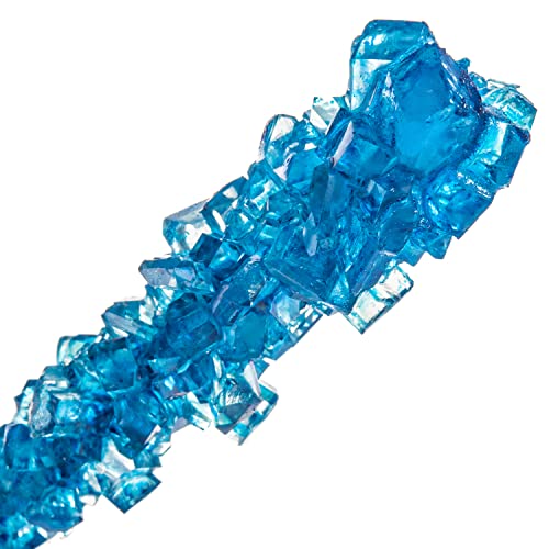 Blue Rock Candy Crystal Sticks - Blue Raspberry Flavored - 12 Indiv. Wrapped #TOP3