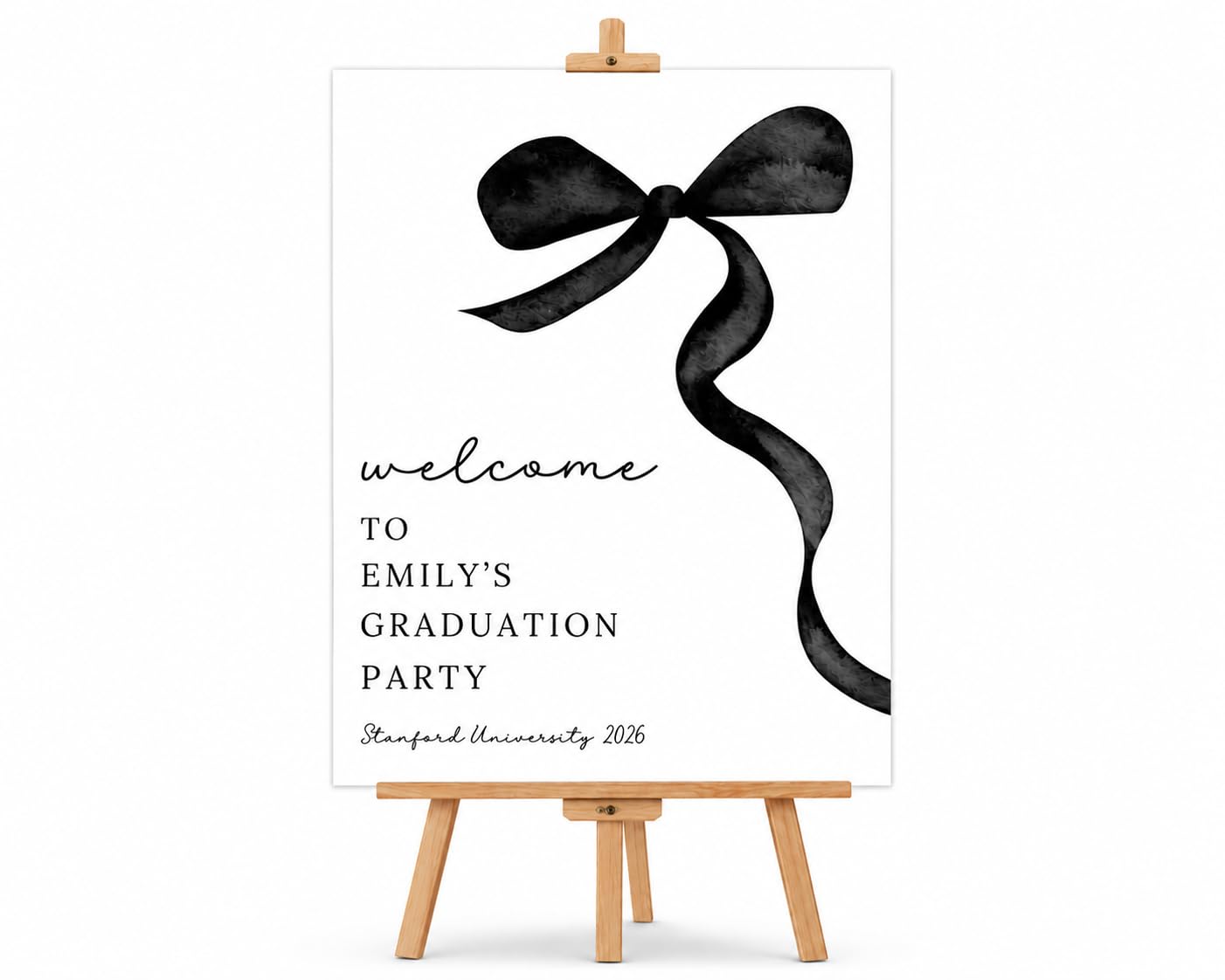 Personalised Graduation Welcome Sign Class of 2026 Foamex Board Grad Party Display Decoration for College & University Celebration (Signature Bow)