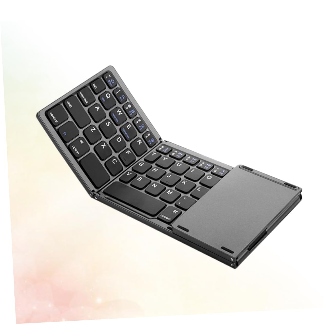 jojofuny Tastiera Pieghevole Wireless per Tablet e Notebook, Nero Abs | Design a 3 Pieghe, Assorbimento Magnetico, Formato Portatile Sottile, Stile Fashion