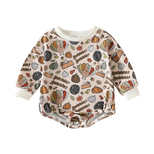 KAGAYD Toddler Baby Boy Girl Halloween Outfit Newborn Pumpkin Pullover Sweatshirt Long Sleeve T-Shirt Tops Fall